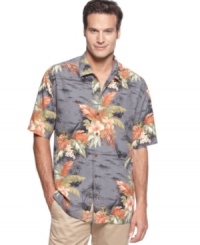 Channel the relaxed island vibe with this silk shirt from Tommy Bahama.