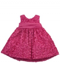 Rare Editions Baby-girls Newborn Soutach Dress, Fuchsia, 6 Months