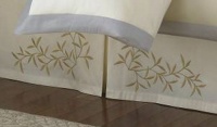 Martha Stewart Garden Glimmer Embroidered Queen Bedskirt