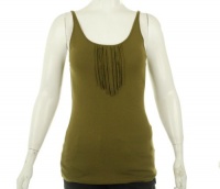 Eileen Fisher U Neck Tank with Bias Trim Olive L