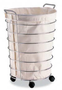 ROLLING CHROME LAUNDRY HAMPER