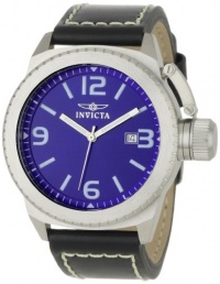 Invicta Men's 1109 Corduba Collection Blue Dial Black Leather Watch