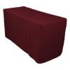 LinenTablecloth 4 ft. Fitted Polyester Tablecloth Burgundy