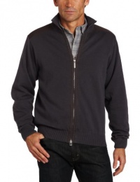 Van Heusen Men's Mixed Media Full Zip Sweater