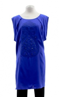 Tibi Blue Carnaval Embroidered Silk Shift Dress 12