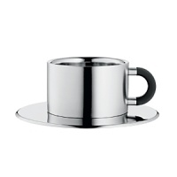 Designed by Caroline Shäfer, this stainless steel set is the sleekest way to enjoy a cup of cappuccino. Double-walled to keep your drink hot, it also boasts a stay-cool handle to protect your fingers.