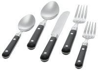 Ginkgo Le Prix 5-Piece Stainless Steel Flatware Place Setting, Black, Service for 1