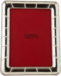 Cunill Silver Solar  Frame In .925 Sterling Silver, with Wood-Look Back and Easel For 8-Inch by 10-Inch Photograph