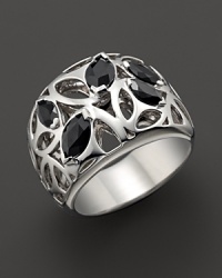 A bold sterling silver ring set with faceted black onyx. By Di MODOLO.