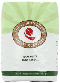 Dark Costa Rican Tarrazu, Whole Bean Coffee, 5 Pound Bag