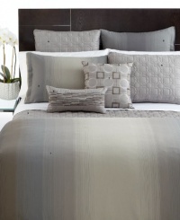 Hotel Collection Bedding Grey Ombre Stripe Set Two Standard Pillow Shams 300 Thread Count Cotton