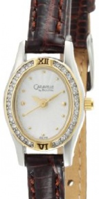 Caravelle by Bulova Women's 45L119 Crystal Silver White Dial Strap Watch