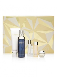 Discover the gift of luminous beauty with this quintessential set. Experience transformed radiant skin with these Clé de Peau Beauté skin care essentials. Set includes: Gentle Cleansing Foam, 3.7 oz.; Gentle Nourishing Emulsion, 4.2 oz., Gentle Balancing Lotion, 1 oz.; Gentle Protective Emulsion, 0.4 oz., Intensive Facial Contour Serum, deluxe sample and La Crème deluxe sample. Made in Japan. 