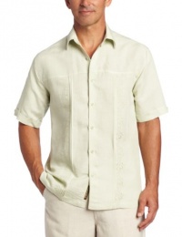 Cubavera Men's Short Sleeve Tuck Panel Embroidered Shirt