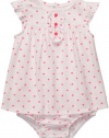 Carter's Infant Knit Sunsuit - Neon Orange Dots-9 Months