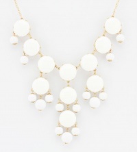 Color Bubble BIB Statement Fashion Necklace - Pure White