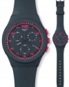 Swatch Originals A Touch of Fuschia Chronograph Charcoal Silicone Unisex Watch SUSA400