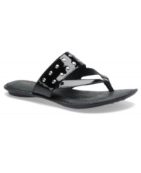 The bright colors on these slip-on thong sandals by Born are lovely for summer. The Krysten gets an added boost thanks to the metal studs on the vamp.