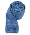 100% Silk Knit Sky Blue Skinny Tie