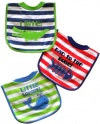 Neat Solutions 3 Pack Applique/ Print Interlock/ Knit Terry Pullover Bib, Boy