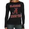 NCAA Alabama Crimson Tide Ladies Black Distressed University Logo Long Sleeve T-shirt