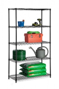 Honey-Can-Do SHF-01440 5-Tier Shelving Holds 800-Pounds per Shelf, 72-Inch, Black