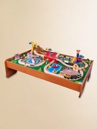 The young conductors in your life have an entire busy community at their fingertips! This detailed train set will provide kids with hours of imaginative play while the table helps keep playtime off the floor and closer to eye level. Large enough that multiple children can play at once.