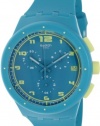 Swatch Originals Acid Drop Chronograph Turquoise Silicone Mens Watch SUSL400