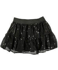 Beautees Sequin Effect Scooter Skirt (Sizes 7 - 16) - black, 7