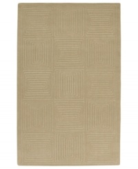 By using a centuries-old technique, craftsmen are able to produce the unique detail and texture of this plush wool rug from Surya's Mystique collection. They work traditional shuttles, then hand-carve and hand-finish the rug in pursuit of high quality and a flawless finish. The rug's square spiral design and neutral, sandy tone bring elegance to any room.