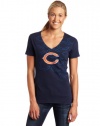 NFL Women's Chicago Bears D.L. Deep V Short Sleeve Deep V-Neck Boyfriend Tee