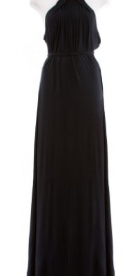 T Tahari Black Jersey Knit 'Corey' Sleeveless Belted Halter Maxi Dress X-Large