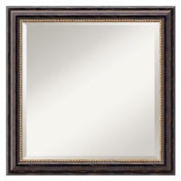 Tuscan Square Mirror in Distressed Black