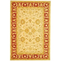 Safavieh Anatolia Collection Handmade Ivory and Red Hand-Spun Wool Area Rug, 6-Feet by 9-Feet