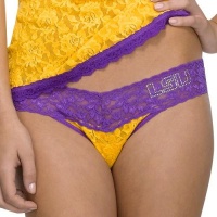 Hanky Panky LSU Tigers Ladies Gold-Purple Low Rise Thong Underwear