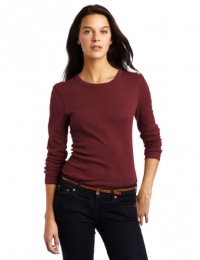 Three Dots Red Women's Classic Fit Long Sleeve Tee