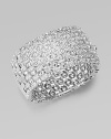 EXCLUSIVELY AT SAKS. Morse code inspired with sparkling crystal dots and dashes.Crystal Rhodium plated Width, about 1¼ Diameter, about 2½ Hinged closure Imported 