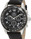 Invicta Men's 10707 Speedway Chronograph Black Dial Black Leather Watch