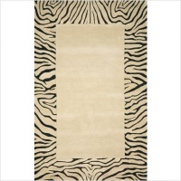 Liora Manne Seville Zebra Border Hand Tufted Rug, 27-Inch by 8-Feet, Neutral