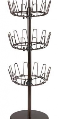 Household Essentials Three-Tier Revolving Shoe Tree Holds 18 Pairs, Bronze