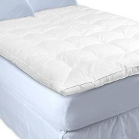 White Goose Feather and Down Baffle Box Featherbed - Queen Size