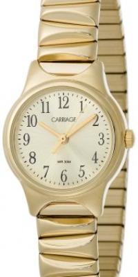 Carriage Women's C3C373 All Gold-Tone Round Case Stainless Steel Expansion Band Watch