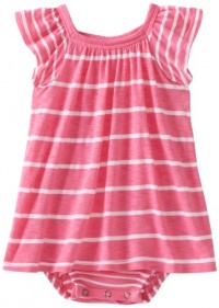 Splendid Littles Baby-girls Infant Venice Slub Stripe Bodysuit Dress, Taffy, 6-12 Months