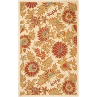 Safavieh Blossom Collection BLM912B Handmade Ivory and Multi Hand-Spun Wool Area Rug, 8-Feet by 10-Feet