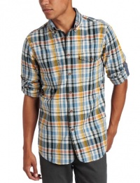 Ben Sherman Men's Madras Rollup Long Sleeve Woven Shirt