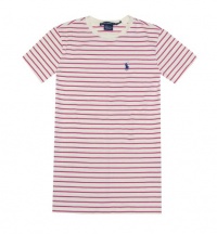 Ralph Lauren Sport Women Crewneck Striped Pony Logo T-shirt