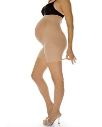 Soft Lycra and nylon yarns stretch with your belly and provide lower back support. Shapes rear and thighs. Style #163