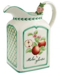 Bring the lush bounty of the French countryside to your table with this cheery pitcher. Fresh summer fruits, leaf garland and figural blooms on the handle adorn durable porcelain from Villeroy & Boch.