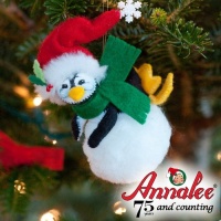 Annalee, Ornament, 3 Playful Penquin on Snowball, Christmas Tree Ornament