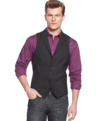 Distinguish your look. This dapper vest from Alfani dials up your dress wardrobe.